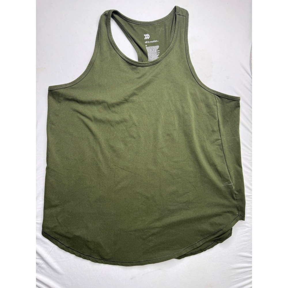 All in Motion Racerback Activewear Tank Top Olive Green Size M